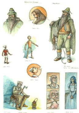 Character Design e Illustrazioni per Pinocchio